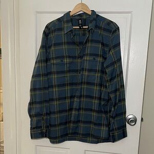 Mountain Hardwear Men's Plaid Shirt Jacket - Blue and Yellow